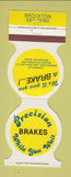 Matchbook Cover - Precision Brakes Brockton MA