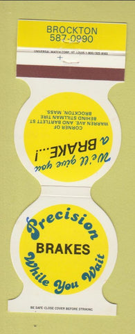 Matchbook Cover - Precision Brakes Brockton MA