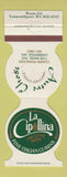 Matchbook Cover - La Cipollina Italian Restaurant Cambridge Yarmouthport MA