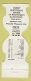 Matchbook Cover - Indianapolis Colts Football 1984 Bank Bloomington IN