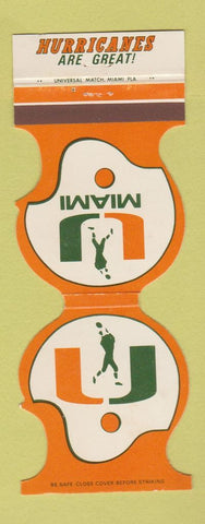 Matchbook Cover - Miami Hurricanes Football 1977 1978