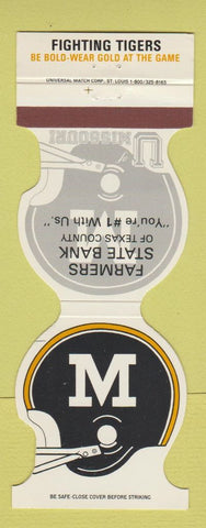 Matchbook Cover - Missouri Tigers Football Farmers State Bank 1985