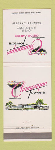 Matchbook Cover - Champagne Towers Catering Lodi NJ