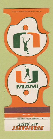 Matchbook Cover - Miami Hurricanes Football 1978 University Savings