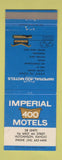 Matchbook Cover - Imperial 400 Motel Hutchinson KS WEAR