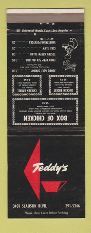 Matchbook Cover - Teddy's Chicken Los Angeles CA