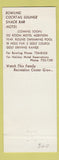 Matchbook Cover - Holiday Cres Bowling motel golf Bridgeport MI