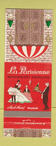 Matchbook Cover - La Parisienne French Restaurant Reef Hotel Waikiki Hawaii