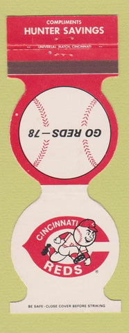 Matchbook Cover - Cincinnati Reds Baseball Hunter Savings 1978