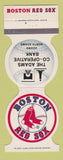 Matchbook Cover - Boston Red Sox Baseball 1987 Bank Adams MA