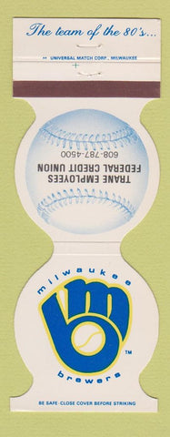 Matchbook Cover - Milwaukee Brewers Baseball Trane Credit Union 1985