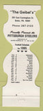 Matchbook Cover - Pittsburgh Steelers Football 1985 Geibel's Butler PA