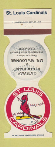 Matchbook Cover - St Louis Cardinals Baseball 1986 Gateway Restaurant