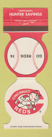 Matchbook Cover - Cincinnati Reds Baseball Hunter Savings 1974