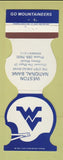 Matchbook Cover - West Virginia Mountaineers Football Weston National Bank 1986