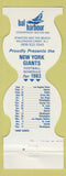 Matchbook Cover - New York Giants Football 1983 Bal Harbour Wildwood Crest NJ