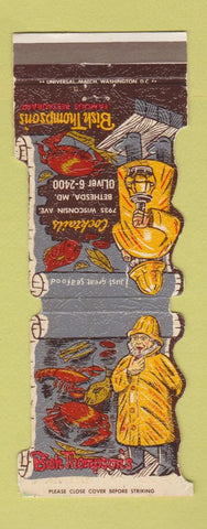 Matchbook Cover - Bish Thompson's Restaurant Bethesda MD Jewelite