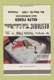 Matchbook Cover - Restonic Mattress Ralph Fisher Pittsburgh PA girlie 40 Strike