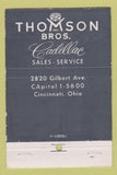 Matchbook Cover - Thomson Bros Cadillac Cincinnati OH 40 Stick