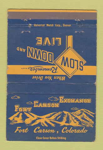 Matchbook Cover - Fort Carson Exchange Colorado Military WEAR 40 Strike