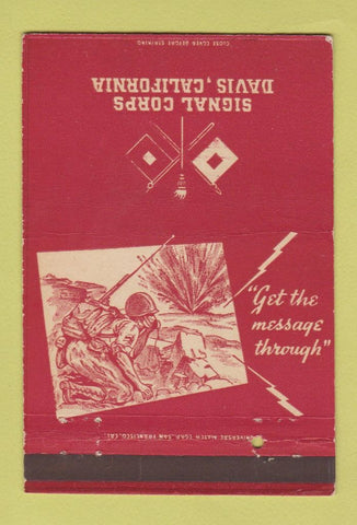 Matchbook Cover - Signal Corps Davis CA military postcard 40 Strike