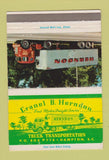 Matchbook Cover - Cranel Herndon Trucking Hampton SC 40 Strike