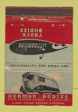 Matchbook Cover - Herman Truck Bodies ST Louis MO WORN 40 Strike