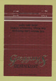 Matchbook Cover - Greggory's Restaurant Oak Ridge TN 40 Strike
