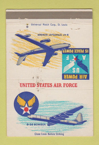 Matchbook Cover - US Air Force Bomber postcard 40 Strike