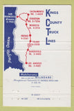 Matchbook Cover - Kings County Trucking Fresno San Francisco CA WEAR 40 Strike