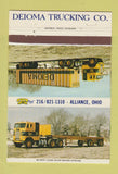 Matchbook Cover - Deioma Trucking Alliance OH 40 Strike