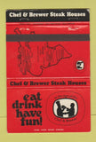 Matchbook Cover - Chef & Brewer Steak Houses UK CHAIN 40 Strike