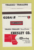 Matchbook Cover Chesley Trucks Trailers International Mankato MN Fargo 40 Strike