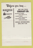 Matchbook Cover Chesley Trucks Trailers International Mankato MN Fargo 40 Strike