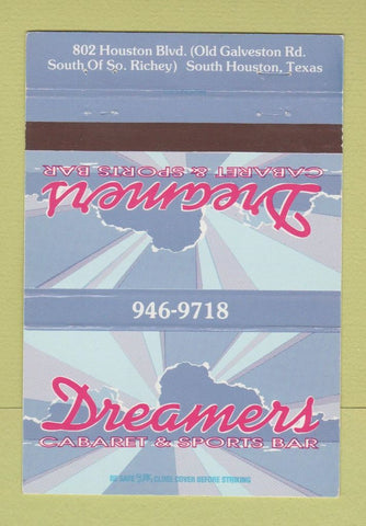 Matchbook Cover - Dramers Cabaret Sports Bar South Houston TX 40 Strike