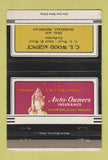 Matchbook Cover - CL Wood Insurance Agency Marshall MI 40 Strike