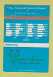 Matchbook Cover Wonder Shops Clothes CA Long Beach Santa Ana Whittier 40 Strike