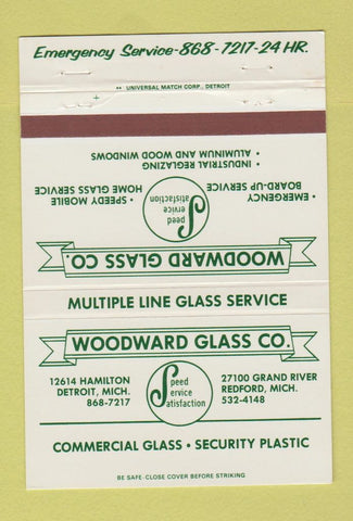 Matchbook Cover - Woodward Glass Company Redford Detroit MI 40 Strike