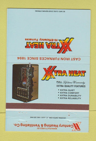 Matchbook Cover - 20th Century Heating Ventilating 40 Strike
