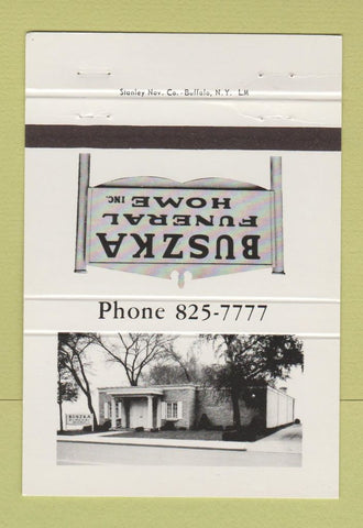 Matchbook Cover - Buszka Funeral Home Buffalo NY 40 Strike