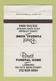 Matchbook Cover - Brust Funeral Home Chicago Carol Stream IL WEAR 40 Strike