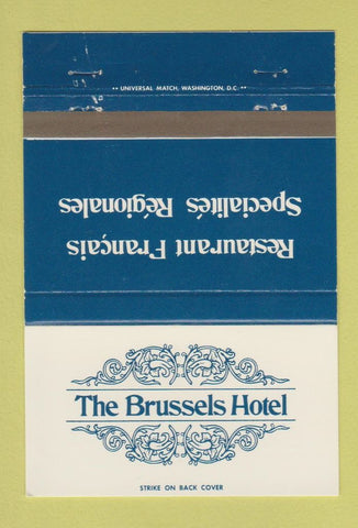 Matchbook Cover - Brussels Hotel Washington DC 40 Strike