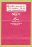 Matchbook Cover - Byrn Funeral Home Mayfield KY #1 40 Strike