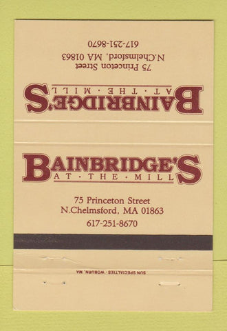 Matchbook Cover - Bainbridge's North Chelmsford MA 40 Strike