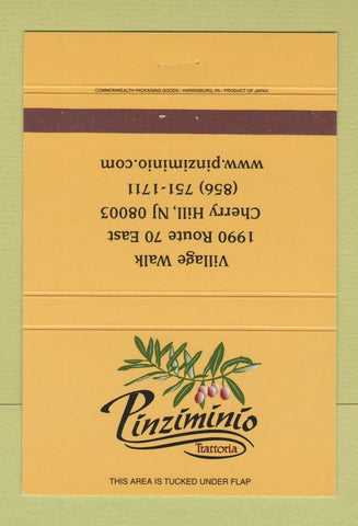 Matchbook Cover - Pinziminio Trattoria Cherry Hill NJ 40 Strike