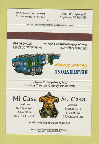 Matchbook Cover - Mi Casa Su Casa Mexican Keystone Breckridge Colorado 40 Strike