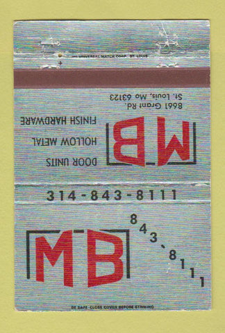Matchbook Cover - MB Doors Hardware St Louis MO WEAR 40 Strike