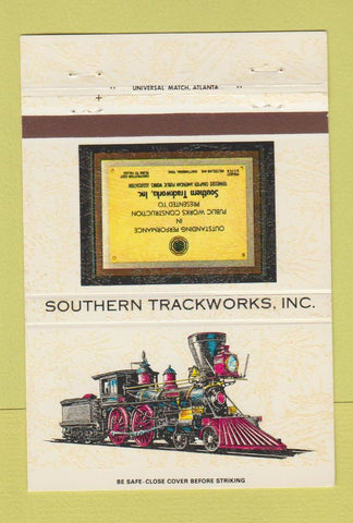 Matchbook Cover - Southern Trackworks trains railroad Chattanooga TN 40 Strike