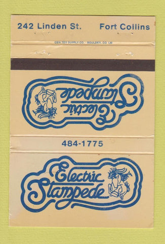Matchbook Cover - Electric Stampede Fort Collins Colorado WEAR 40 Strike
