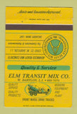 Matchbook Cover - Elm Transit Mix Concrete West Babylon LI NY 40 Strike